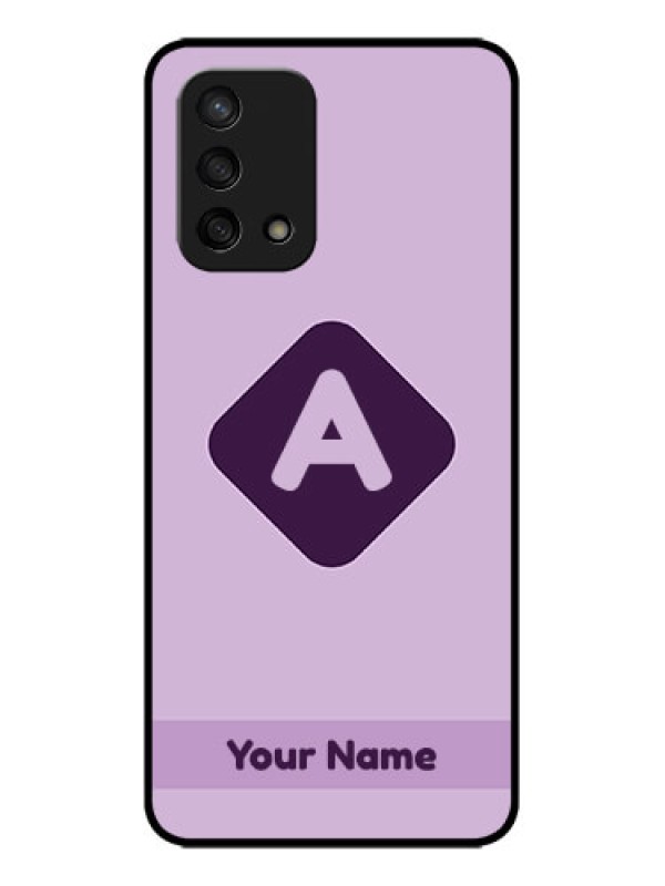 Custom Oppo F19s Custom Metal Phone Case - Custom Letter In Curved Badge Design