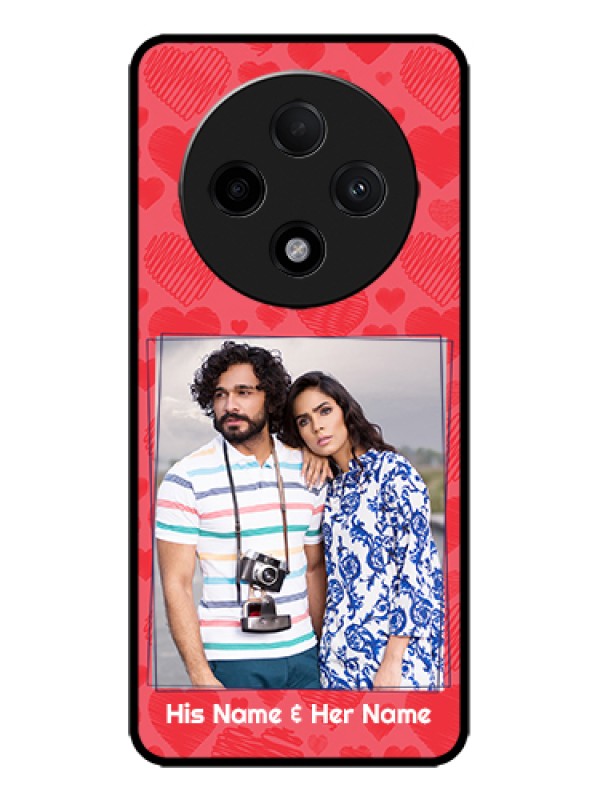 Custom Oppo F27 Pro Plus 5G Custom Metal Phone Case - With Red Heart Symbols Design
