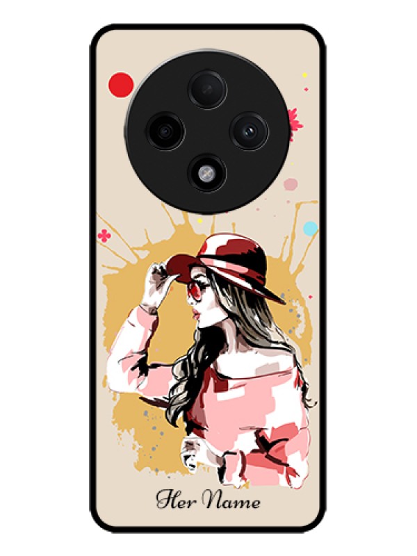 Custom Oppo F27 Pro Plus 5G Custom Metal Phone Case - Women With Pink Hat Design