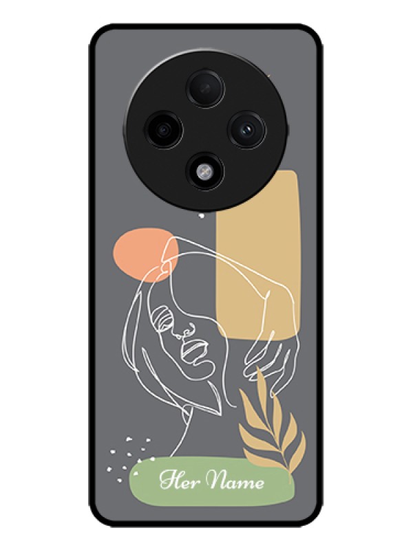 Custom Oppo F27 Pro Plus 5G Custom Metal Phone Case - Gazing Woman Line Art Design