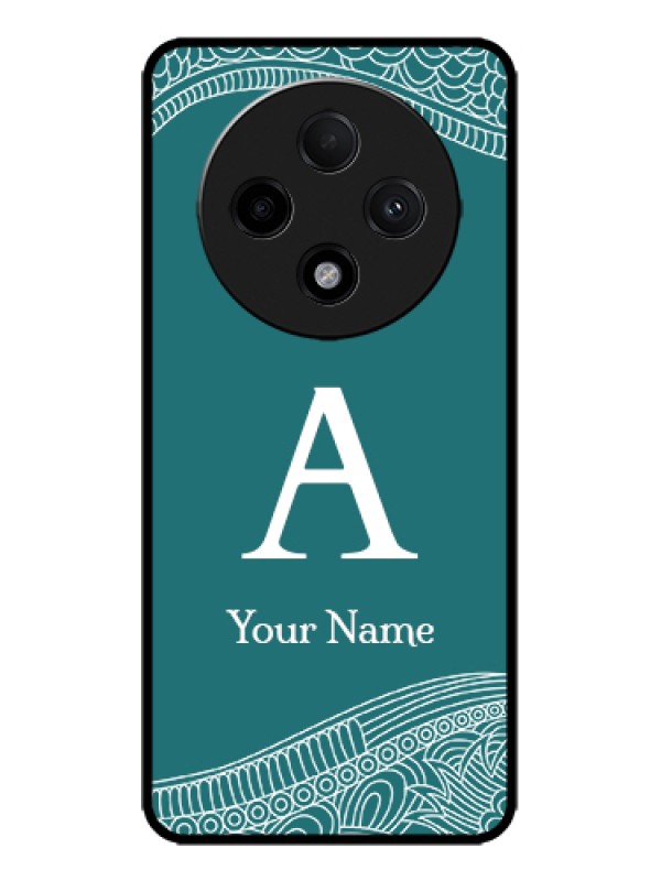Custom Oppo F27 Pro Plus 5G Custom Metal Phone Case - Line Art Pattern With Custom Name Design