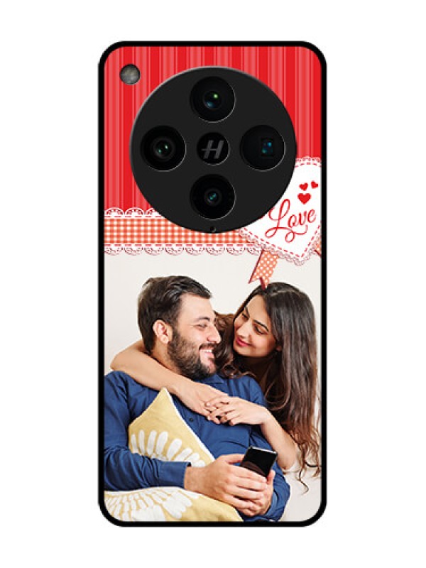 Custom Find X8 Pro 5G Custom Metal Phone Case - Red Love Pattern Design