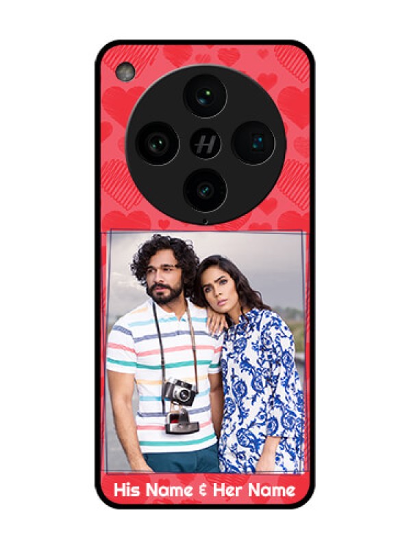 Custom Find X8 Pro 5G Custom Metal Phone Case - With Red Heart Symbols Design