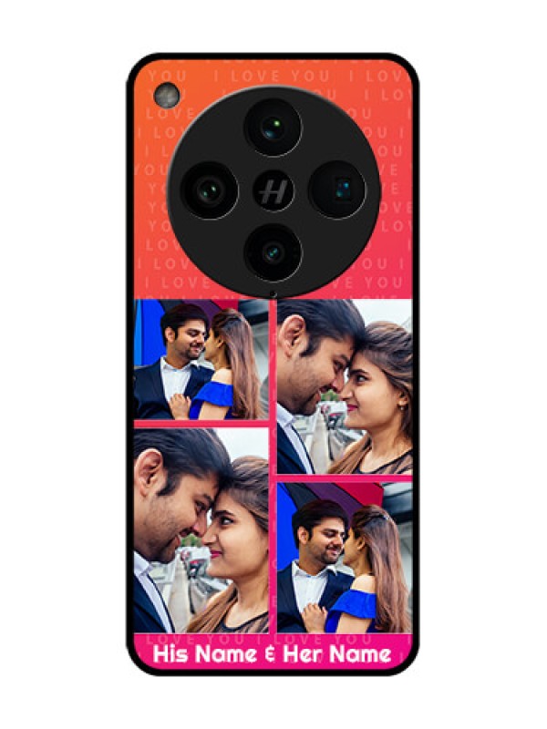 Custom Find X8 Pro 5G Custom Metal Phone Case - I Love You Pink Design