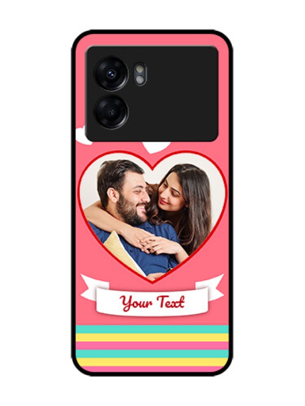 Custom Oppo K10 5G Custom Metal Phone Case - Love Shapes Doodle Design