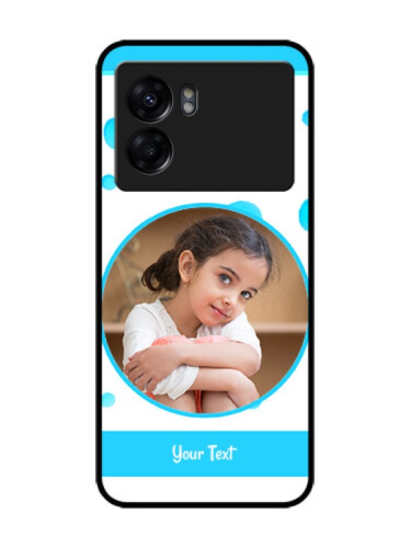 Custom Oppo K10 5G Custom Metal Phone Case - Blue Bubbles Pattern Design