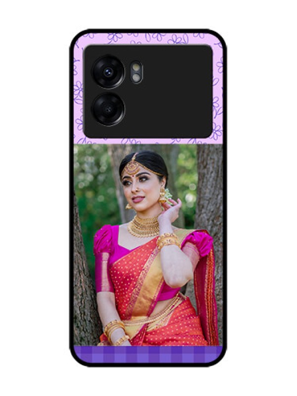 Custom Oppo K10 5G Custom Metal Phone Case - Purple Floral Design