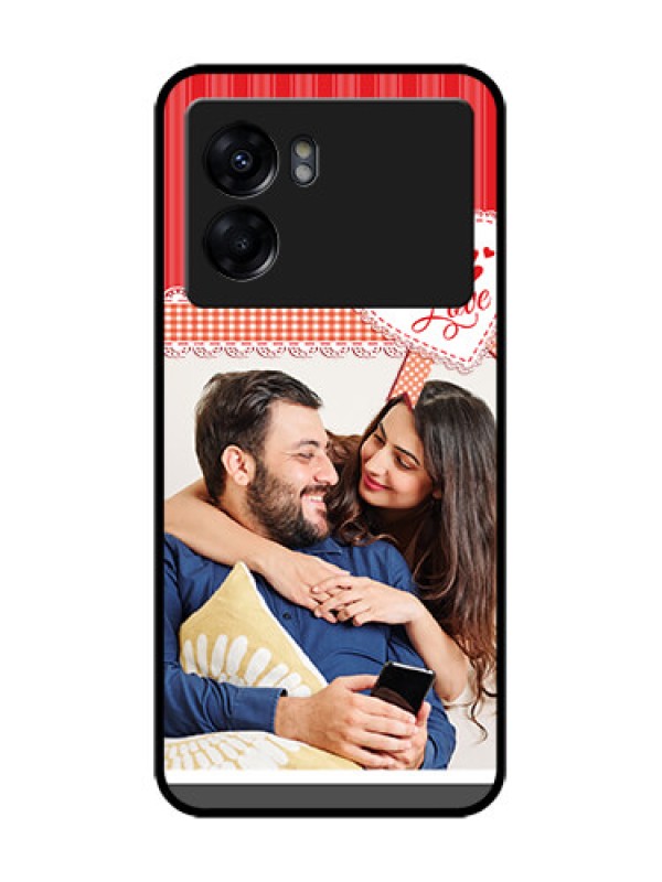 Custom Oppo K10 5G Custom Metal Phone Case - Red Love Pattern Design