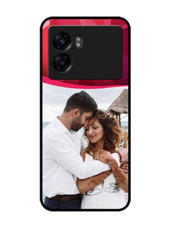 Custom Oppo K10 5G Custom Metal Phone Case - Red Abstract Design