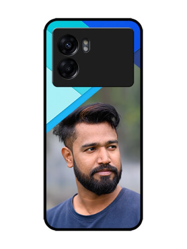 Custom Oppo K10 5G Custom Metal Phone Case - Blue Pattern Design