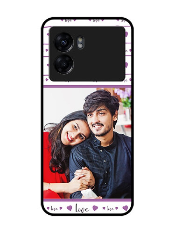 Custom Oppo K10 5G Custom Metal Phone Case - Couples Heart Design