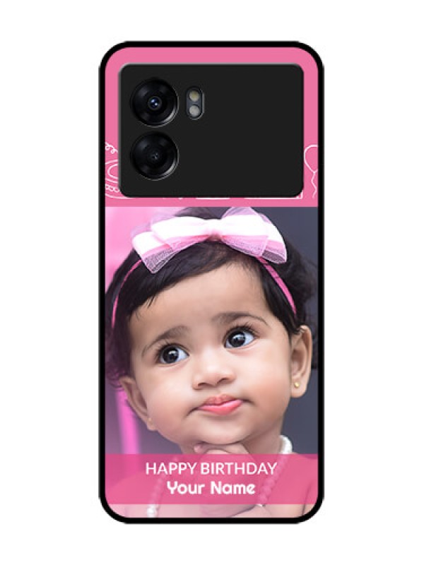 Custom Oppo K10 5G Custom Metal Phone Case - With Birthday Line Art Design