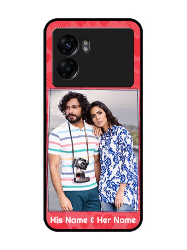 Custom Oppo K10 5G Custom Metal Phone Case - With Red Heart Symbols Design