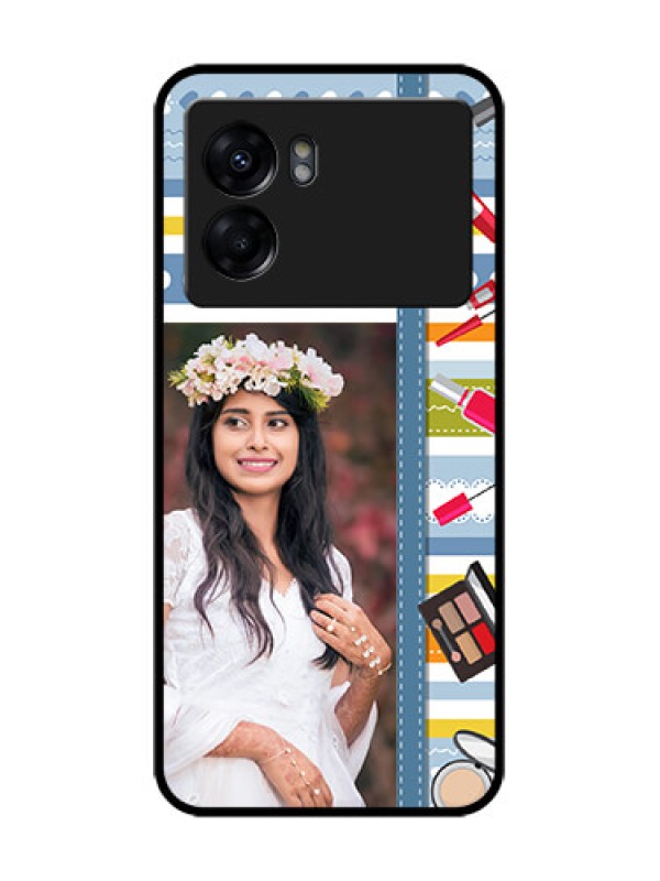 Custom Oppo K10 5G Custom Metal Phone Case - Makeup Icons Design