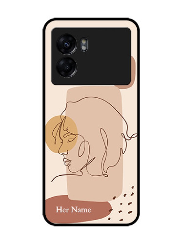 Custom Oppo K10 5G Custom Metal Phone Case - Calm Woman Line Art Design