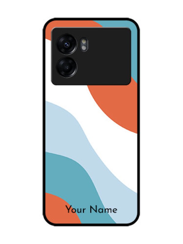 Custom Oppo K10 5G Custom Metal Phone Case - Coloured Waves Design