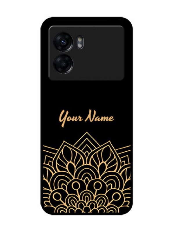 Custom Oppo K10 5G Custom Metal Phone Case - Golden Mandala Design