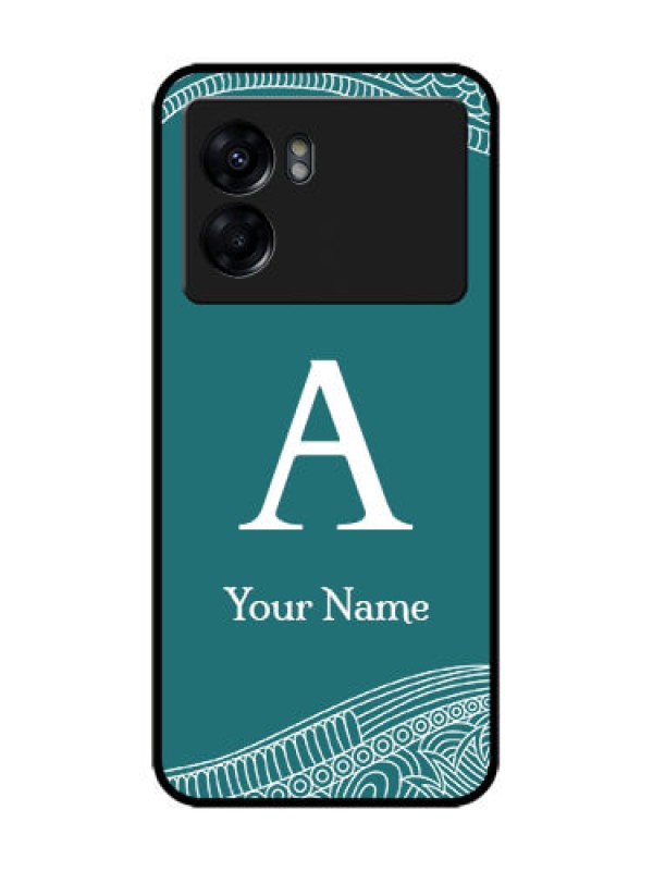 Custom Oppo K10 5G Custom Metal Phone Case - Line Art Pattern With Custom Name Design