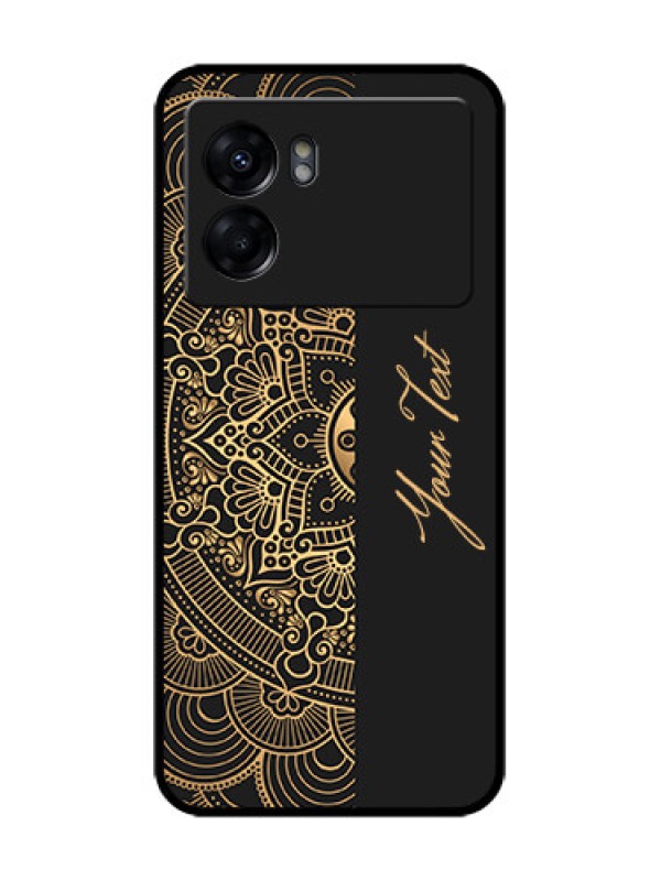 Custom Oppo K10 5G Custom Metal Phone Case - Mandala Art With Custom Text Design