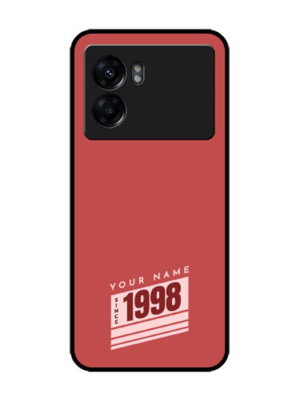 Custom Oppo K10 5G Custom Metal Phone Case - Red Custom Year Of Birth Design