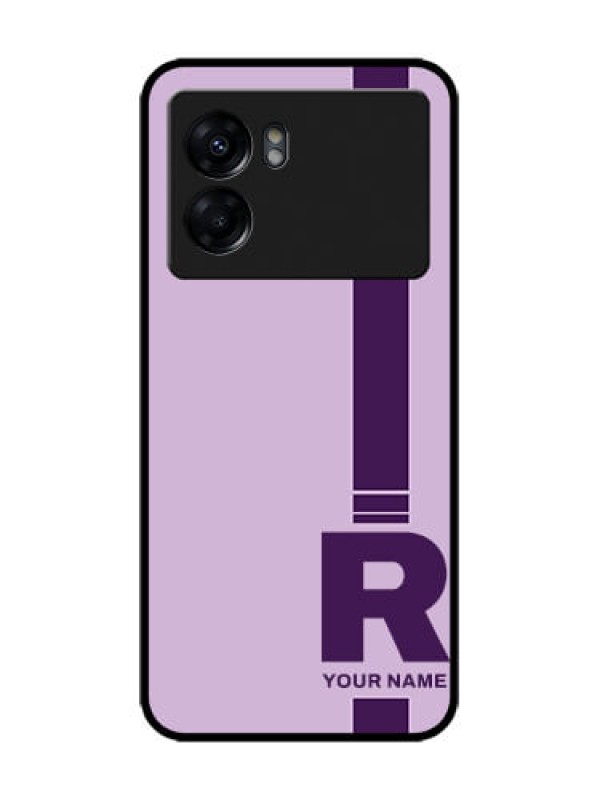 Custom Oppo K10 5G Custom Metal Phone Case - Simple Dual Tone Stripe With Name Design