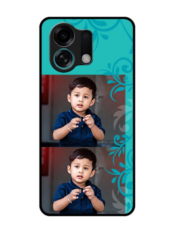 Custom Oppo K13 Turbo 5G Custom Metal Phone Case - With Photo And Green Floral Design