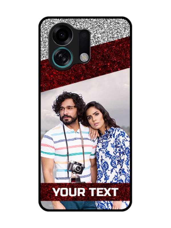 Custom Oppo K13 Turbo 5G Custom Metal Phone Case - Image Holder With Glitter Strip Design