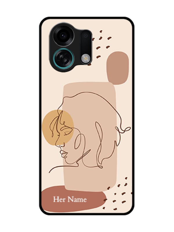 Custom Oppo K13 Turbo 5G Custom Metal Phone Case - Calm Woman Line Art Design