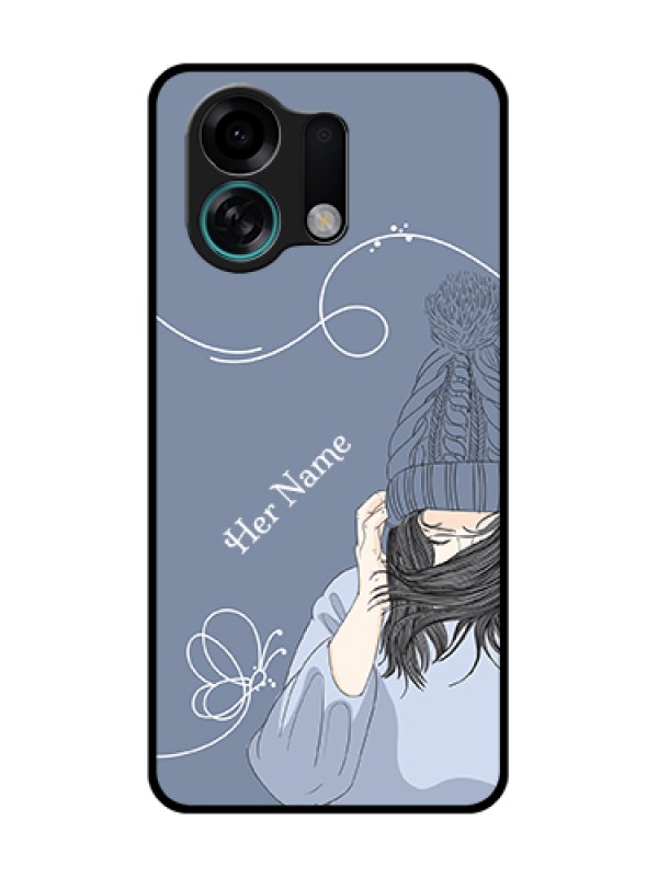 Custom Oppo K13 Turbo 5G Custom Metal Phone Case - Girl In Winter Outfit Design