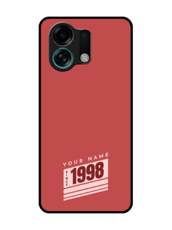Custom Oppo K13 Turbo 5G Custom Metal Phone Case - Red Custom Year Of Birth Design