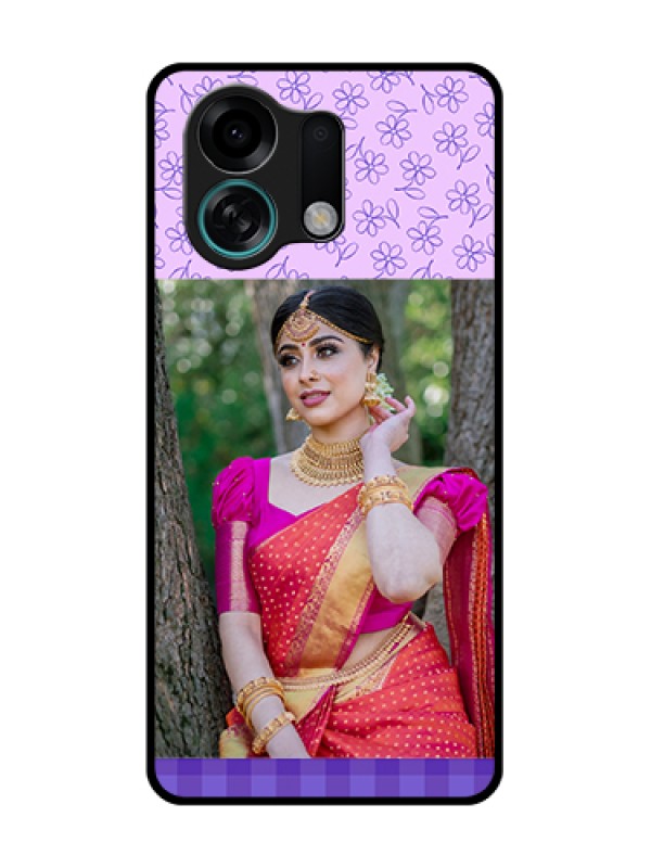 Custom Oppo K13 Turbo Pro 5G Custom Metal Phone Case - Purple Floral Design