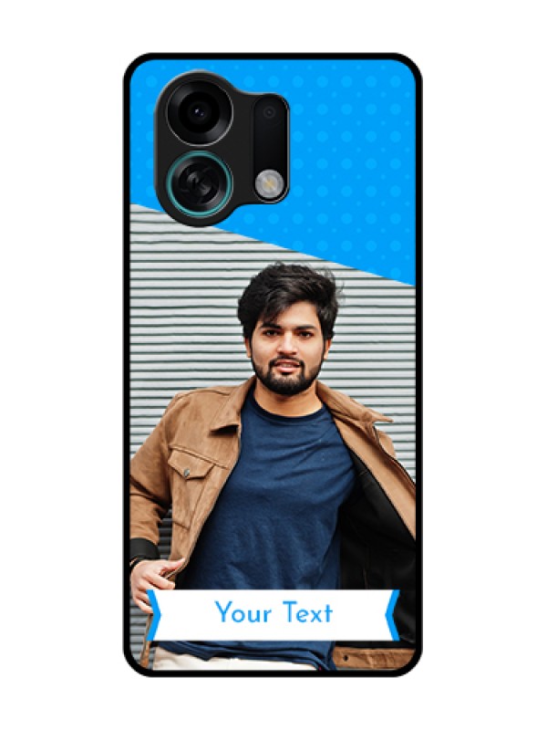 Custom Oppo K13 Turbo Pro 5G Custom Metal Phone Case - Simple Blue Color Design