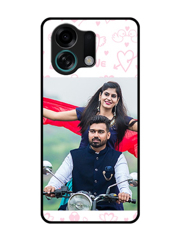 Custom Oppo K13 Turbo Pro 5G Custom Metal Phone Case - Pink Flying Heart Design