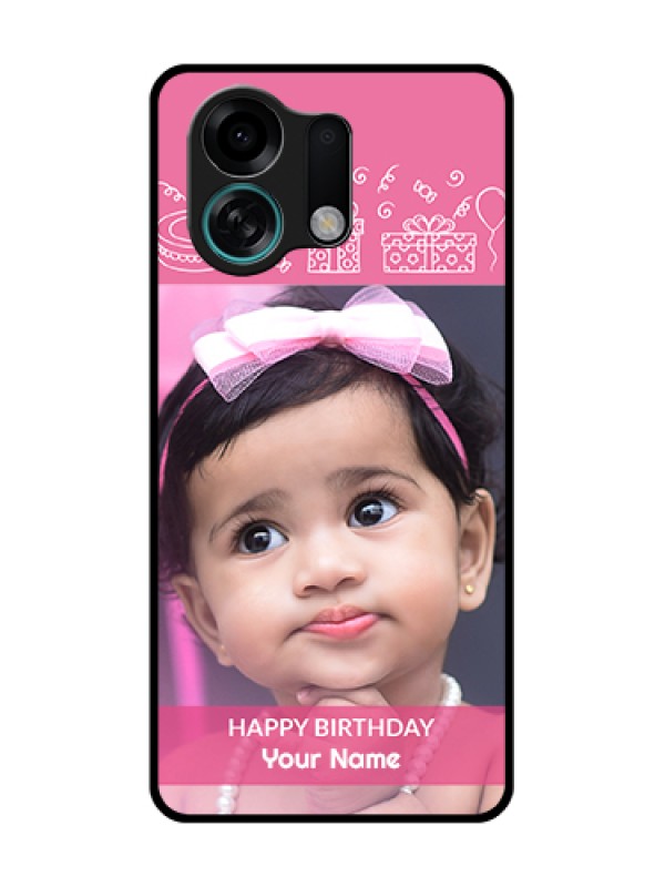Custom Oppo K13 Turbo Pro 5G Custom Metal Phone Case - With Birthday Line Art Design