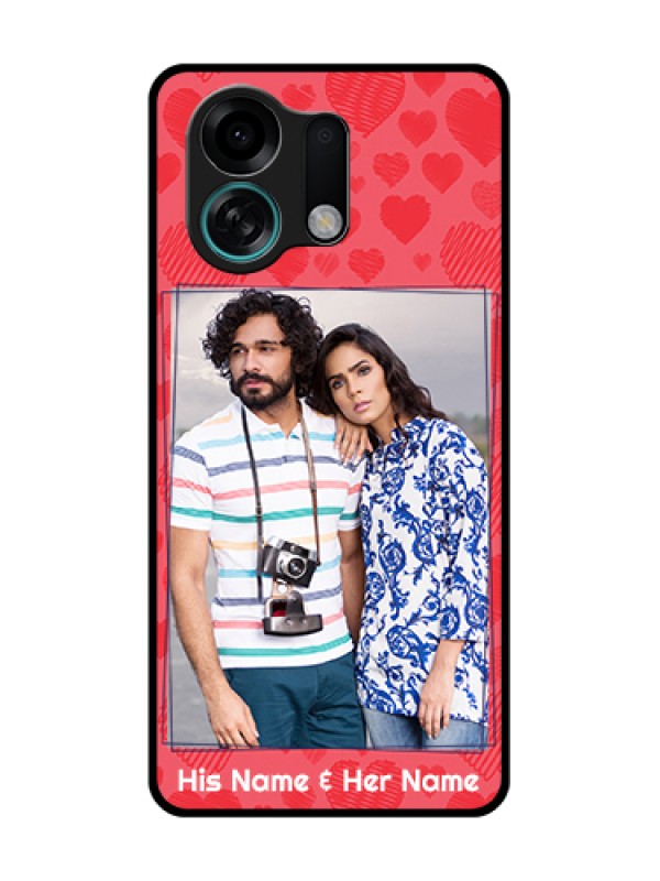 Custom Oppo K13 Turbo Pro 5G Custom Metal Phone Case - With Red Heart Symbols Design