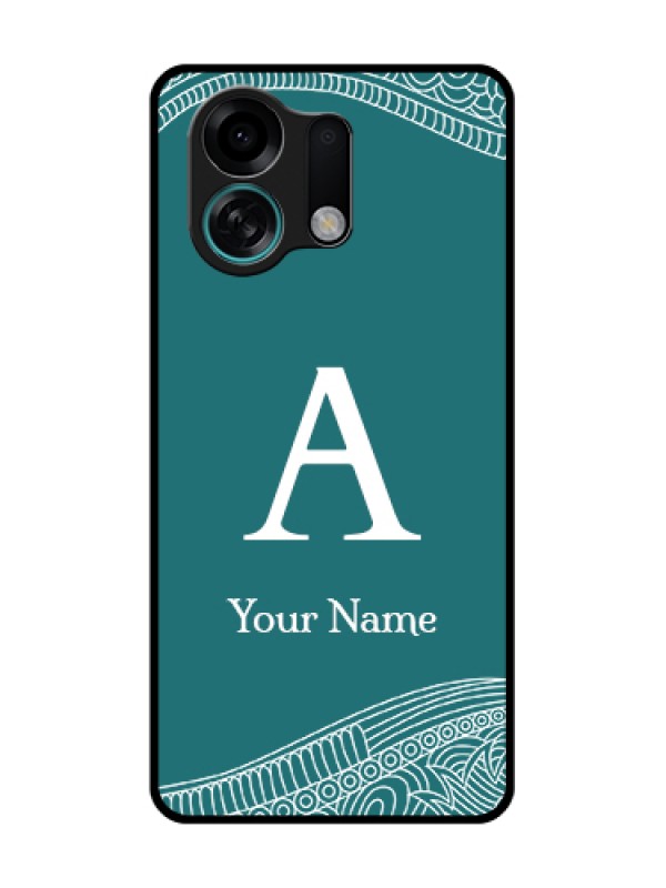 Custom Oppo K13 Turbo Pro 5G Custom Metal Phone Case - Line Art Pattern With Custom Name Design