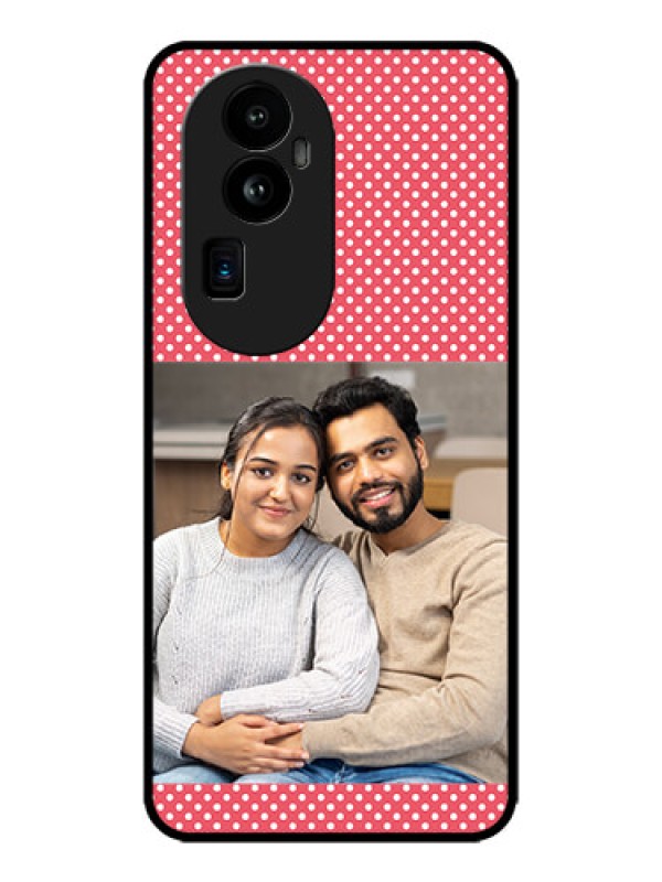 Custom Oppo Reno 10 Pro Plus 5G Custom Metal Phone CaseWhite Dotted Design