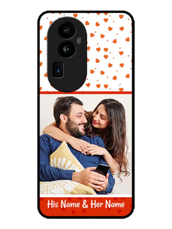 Custom Oppo Reno 10 Pro Plus 5G Custom Metal Phone CaseOrange Love Symbol Design