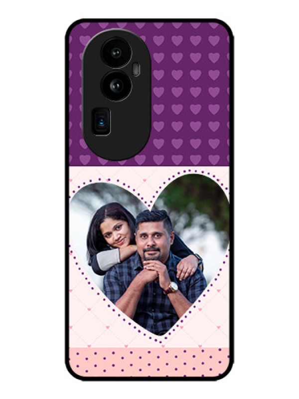 Custom Oppo Reno 10 Pro Plus 5G Custom Metal Phone CaseViolet Love Dots Design