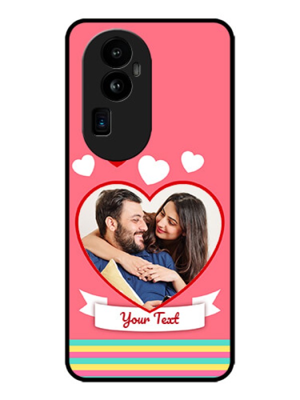Custom Oppo Reno 10 Pro Plus 5G Custom Metal Phone CaseLove Shapes Doodle Design