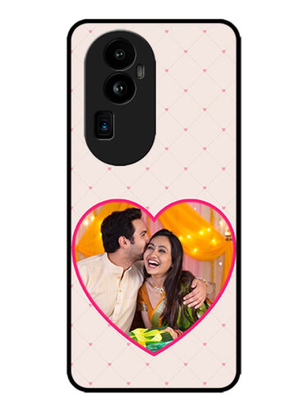 Custom Oppo Reno 10 Pro Plus 5G Custom Metal Phone CaseHeart Shape Design