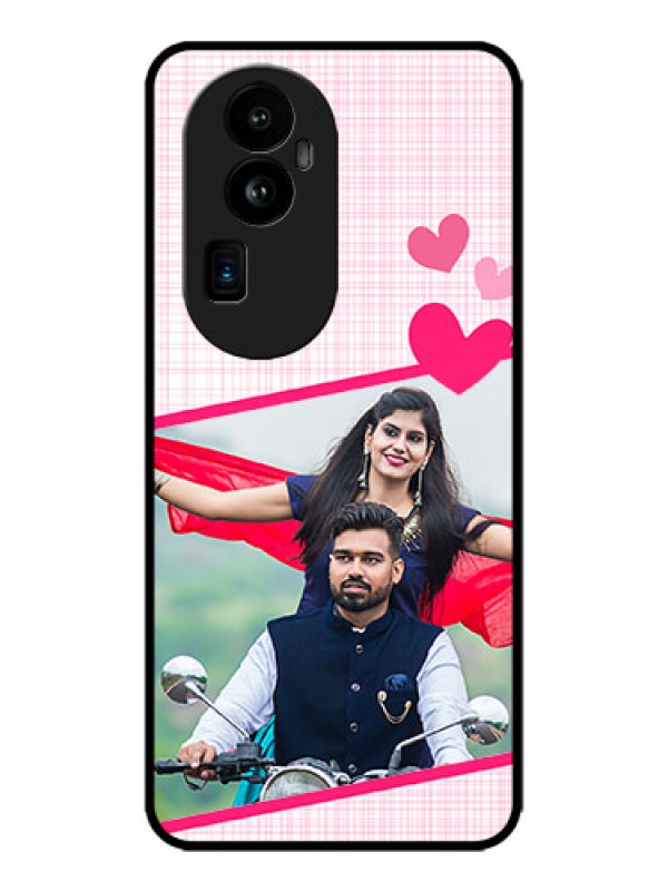 Custom Oppo Reno 10 Pro Plus 5G Custom Metal Phone CaseLove Shape Heart Design