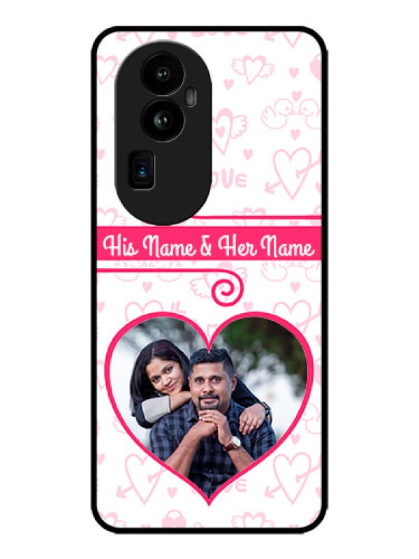 Custom Oppo Reno 10 Pro Plus 5G Custom Metal Phone CaseHeart Shape Love Design