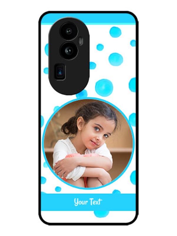 Custom Oppo Reno 10 Pro Plus 5G Custom Metal Phone CaseBlue Bubbles Pattern Design