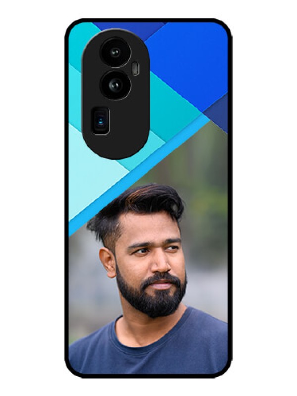 Custom Oppo Reno 10 Pro Plus 5G Custom Metal Phone CaseBlue Pattern Design