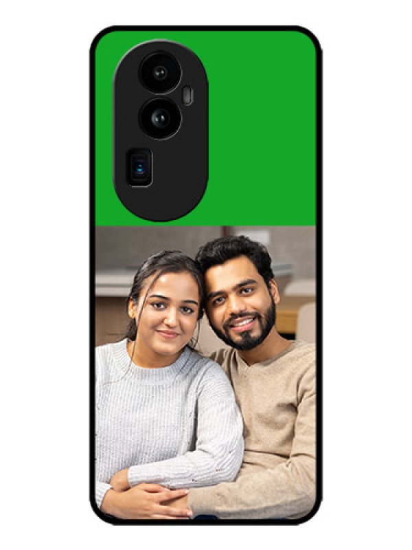 Custom Oppo Reno 10 Pro Plus 5G Custom Metal Phone CaseGreen Pattern Design