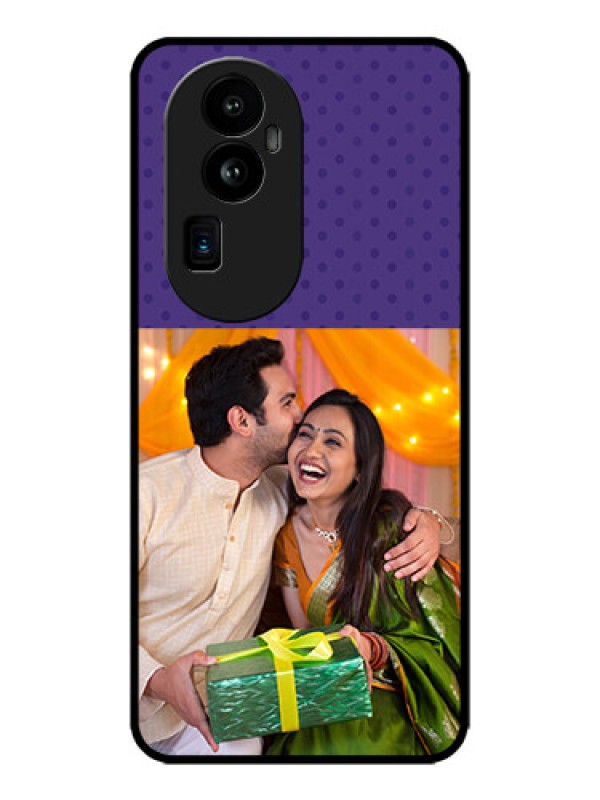 Custom Oppo Reno 10 Pro Plus 5G Custom Metal Phone CaseViolet Colored Pattern Design