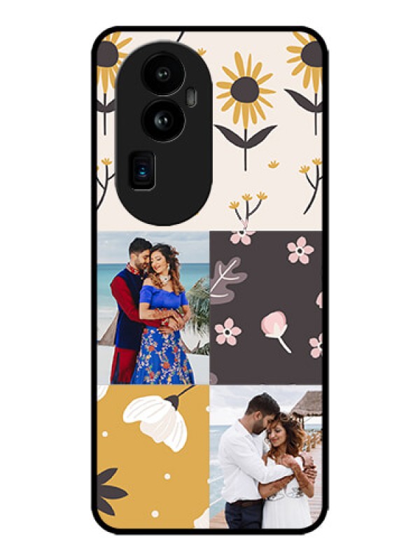Custom Oppo Reno 10 Pro Plus 5G Custom Metal Phone Case3 Images With Floral Design