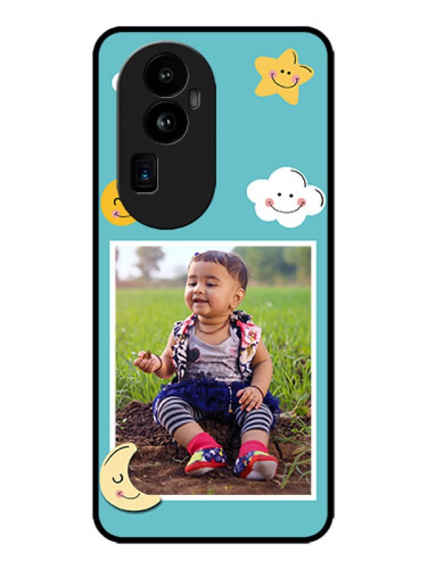Custom Oppo Reno 10 Pro Plus 5G Custom Metal Phone CaseSmiley Kids Stars Design