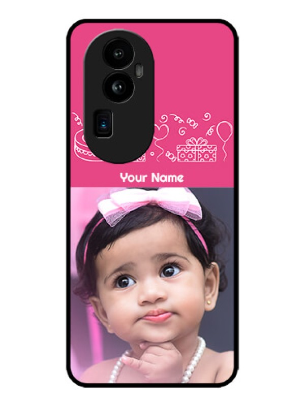 Custom Oppo Reno 10 Pro Plus 5G Custom Metal Phone CaseWith Birthday Line Art Design